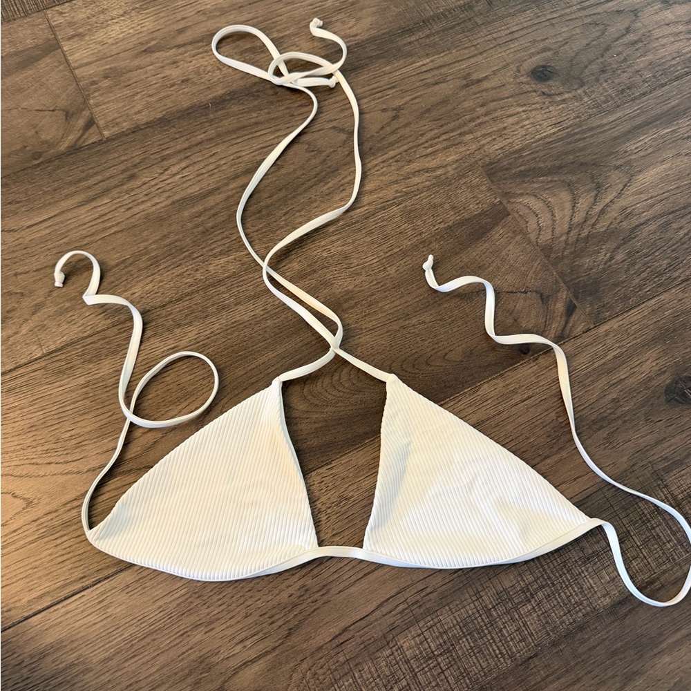 Frankie's Bikinis White Triangle Bikini Top